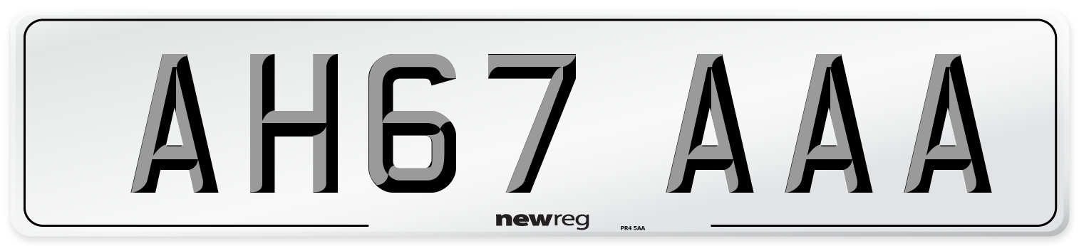 AH67 AAA Number Plate from New Reg